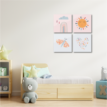 ACRYLIC PAINTINGS SET -  SUNSHINE (4 PIECE)